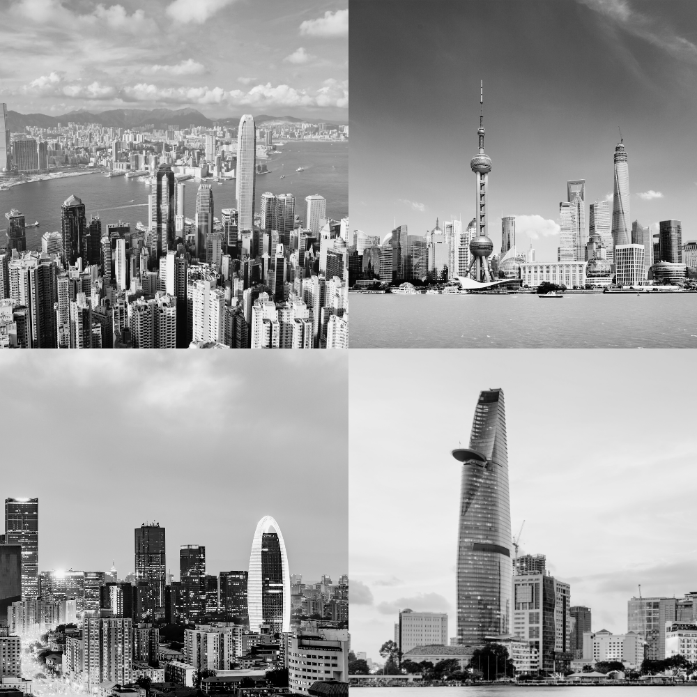 Hong Kong, Beijing, Shanghai and Ho Chi Minh City